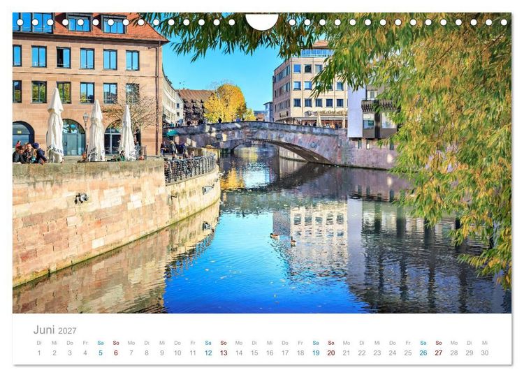 Produktbild: N&uuml;rnberg - Stadt der Br&uuml;cken und Geschichte (Wandkalender 2027 DIN A4 quer), CALVENDO Monatskalender