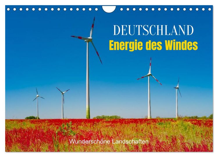 Produktbild: Deutschland, Energie des Windes: wundersch&ouml;ne Landschaften (Wandkalender 2026 DIN A4 quer), CALVENDO Monatskalender