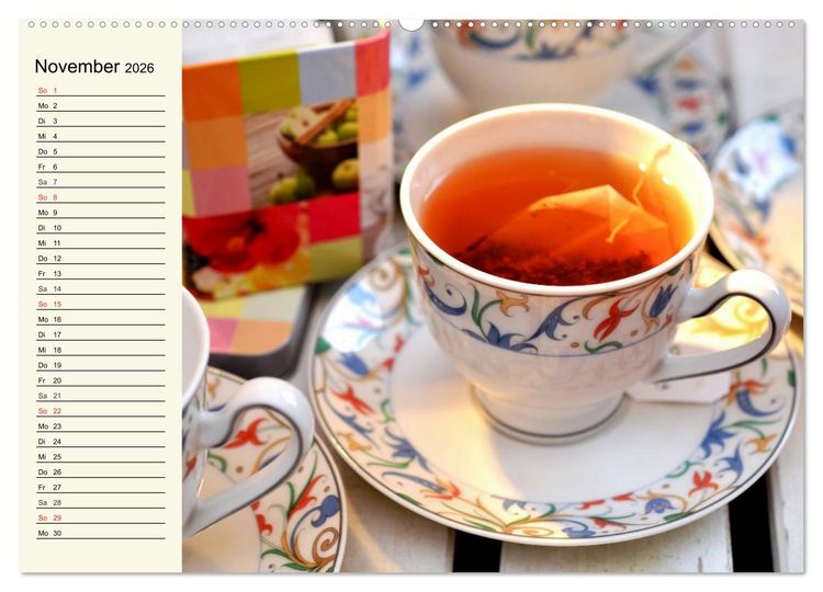 Produktbild: Es ist Zeit f&uuml;r Tee. Impressionen (hochwertiger Premium Wandkalender 2026 DIN A2 quer), Kunstdruck in Hochglanz