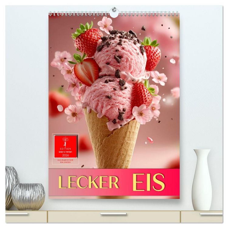 Produktbild: Lecker Eis (hochwertiger Premium Wandkalender 2026 DIN A2 hoch), Kunstdruck in Hochglanz