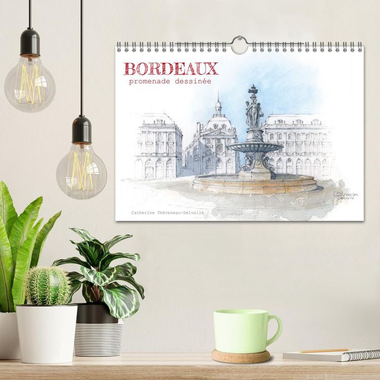 Produktbild: BORDEAUX, promenade dessin&eacute;e (Calendrier mural 2026 DIN A4 vertical), CALVENDO calendrier mensuel