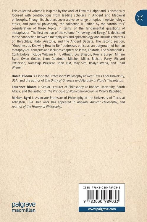 Produktbild: Knowing and Being in Ancient Philosophy