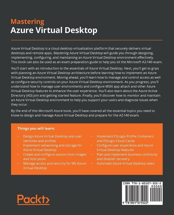 Produktbild: Mastering Azure Virtual Desktop