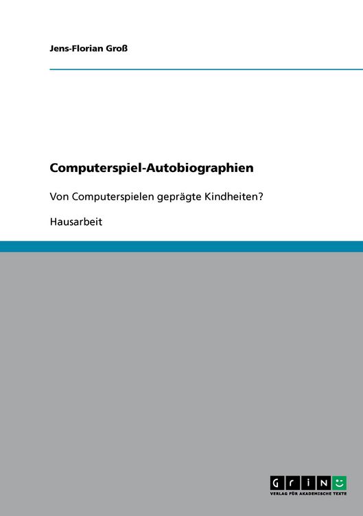 Produktbild: Computerspiel-Autobiographien