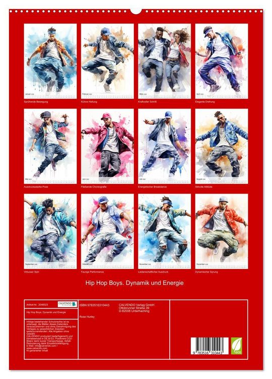 Produktbild: Hip Hop Boys. Dynamik und Energie (hochwertiger Premium Wandkalender 2026 DIN A2 hoch), Kunstdruck in Hochglanz