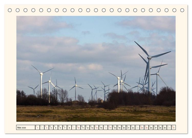 Produktbild: Windkraft in der Landschaft Ostfrieslands (Tischkalender 2026 DIN A5 quer), CALVENDO Monatskalender