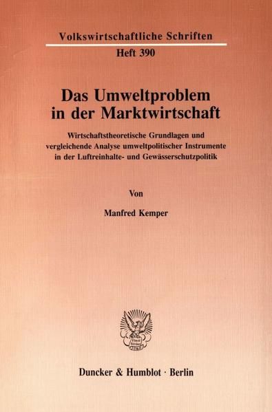 Produktbild: Das Umweltproblem in der Marktwirtschaft.