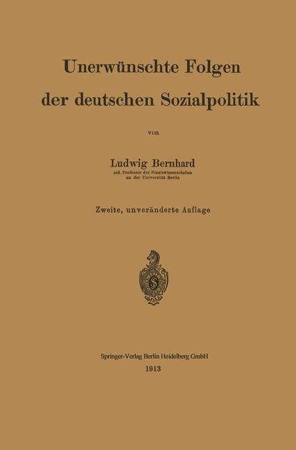 Produktbild: Unerw&uuml;nschte Folgen der deutschen Sozialpolitik