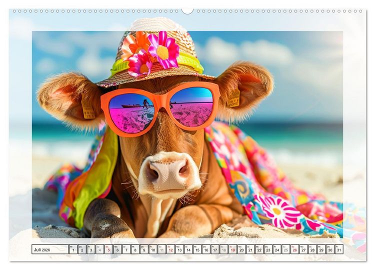 Produktbild: Haute Kuh-ture f&uuml;r das Rind von Welt! Modische K&uuml;he voll im Trend (hochwertiger Premium Wandkalender 2026 DIN A2 quer), Kunstdruck in Hochglanz