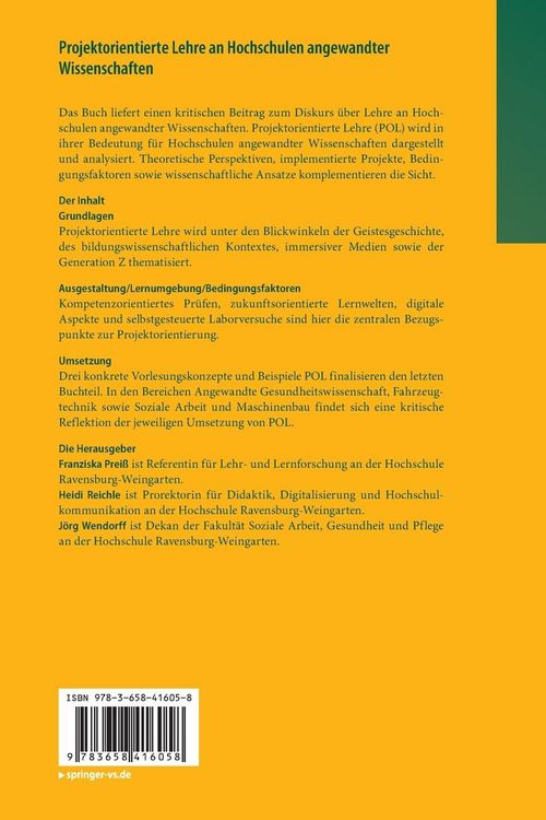 Produktbild: Projektorientierte Lehre an Hochschulen angewandter Wissenschaften