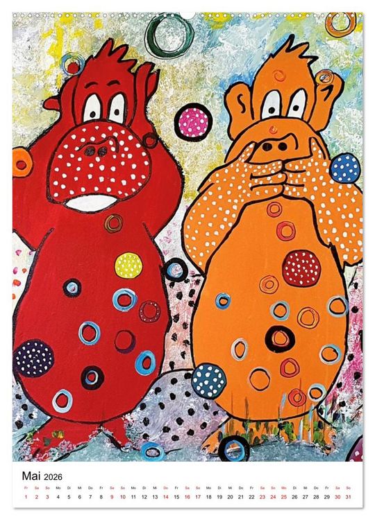 Produktbild: Pop Art Animals - Atelier Zippo (Wandkalender 2026 DIN A2 hoch), CALVENDO Monatskalender