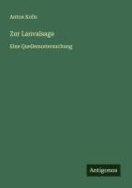 Produktbild: Zur Lanvalsage