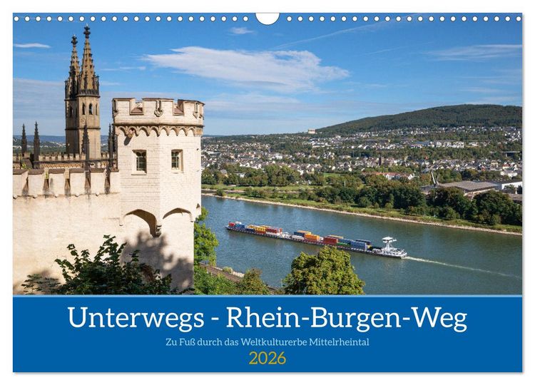 Produktbild: Unterwegs - Rhein-Burgen-Weg (Wandkalender 2026 DIN A3 quer), CALVENDO Monatskalender