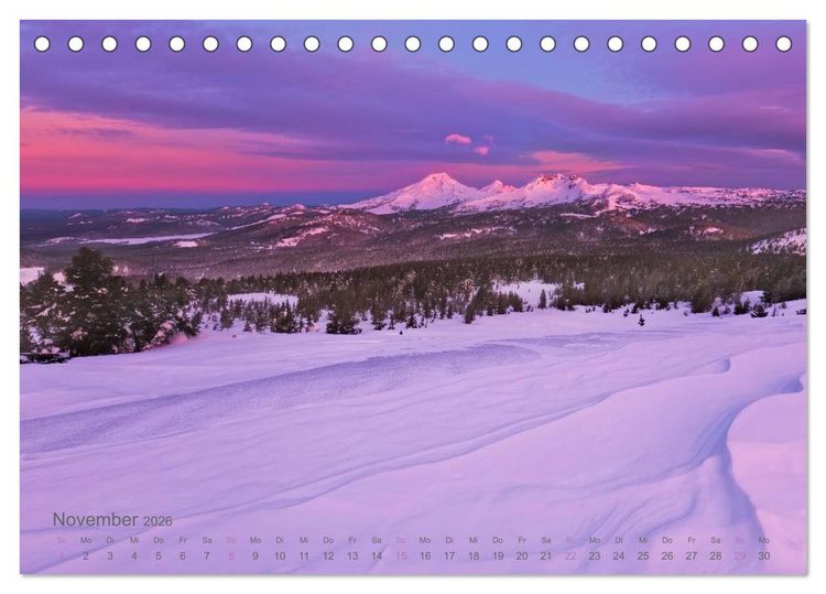 Produktbild: Land im Licht - Berge und K&uuml;sten in Oregon und Washington - von Jeremy Cram (Tischkalender 2026 DIN A5 quer), CALVENDO Monatskalender