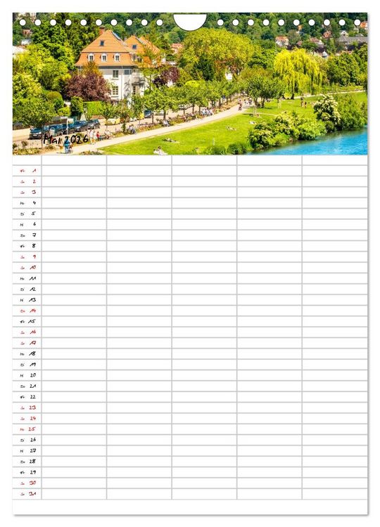 Produktbild: Heidelberger Familienkalender (Wandkalender 2026 DIN A4 hoch), CALVENDO Monatskalender
