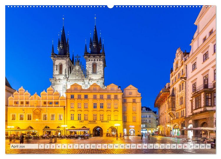 Produktbild: PRAG Impressionen bei Tag und Nacht (hochwertiger Premium Wandkalender 2026 DIN A2 quer), Kunstdruck in Hochglanz