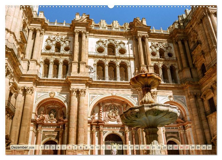 Produktbild: Zauberhaftes S&uuml;dspanien: Malaga - Sevilla - Granada - Ronda - Antequera (hochwertiger Premium Wandkalender 2026 DIN A2 quer), Kunstdruck in Hochglanz