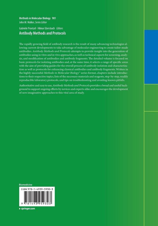 Produktbild: Antibody Methods and Protocols
