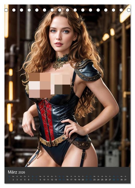 Produktbild: Sinnlicher Steampunk (Tischkalender 2026 DIN A5 hoch), CALVENDO Monatskalender