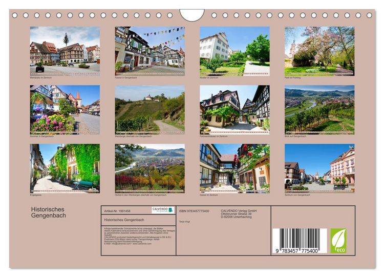 Produktbild: Historisches Gengenbach (Wandkalender 2026 DIN A4 quer), CALVENDO Monatskalender