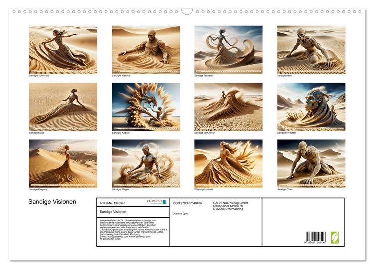 Produktbild: Sandige Visionen (Wandkalender 2026 DIN A2 quer), CALVENDO Monatskalender