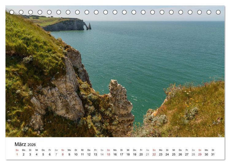 Produktbild: K&uuml;sten der Normandie und der Bretagne (Tischkalender 2026 DIN A5 quer), CALVENDO Monatskalender