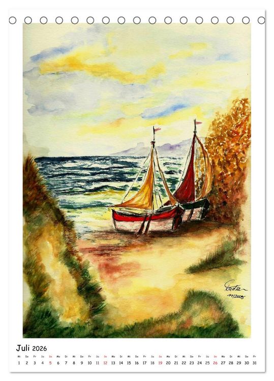 Produktbild: Der Aquarell-Kalender No.2 (Tischkalender 2026 DIN A5 hoch), CALVENDO Monatskalender