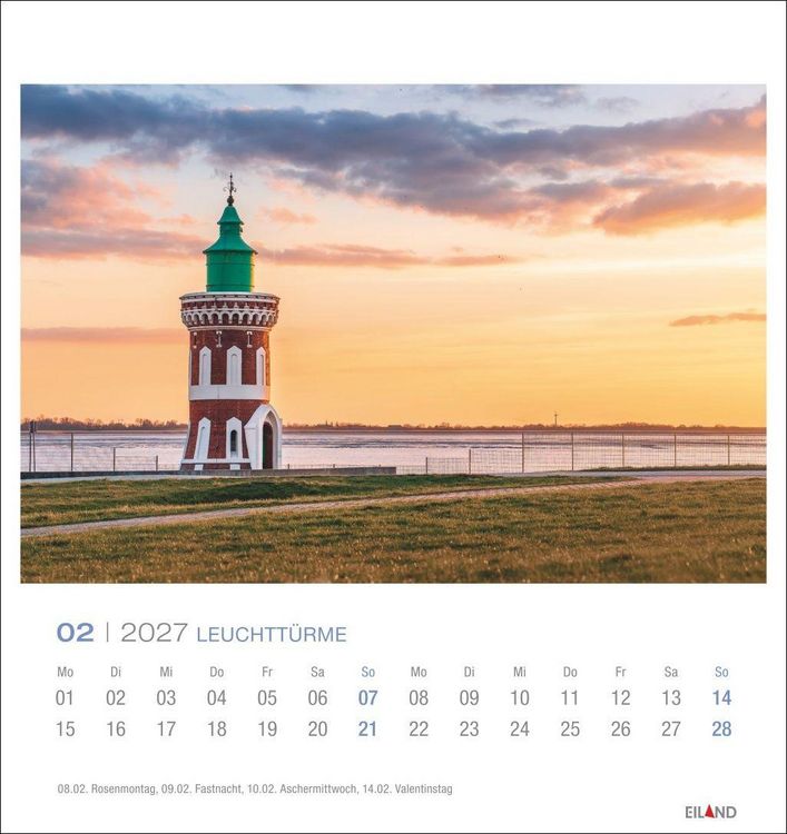 Produktbild: Leuchtt&uuml;rme Postkartenkalender 2027 - Leuchten des Nordens
