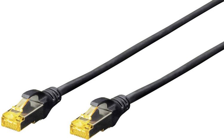 Produktbild: Digitus DK-1644-A-030/Y RJ45 Patchkabel CAT 6a S/FTP 3.00 m Gelb Halogenfrei, verdrillte Paare, mit Rastnasenschutz, Flammwidrig 1 St.
