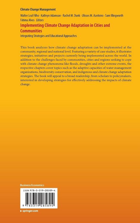 Produktbild: Implementing Climate Change Adaptation in Cities and Communities