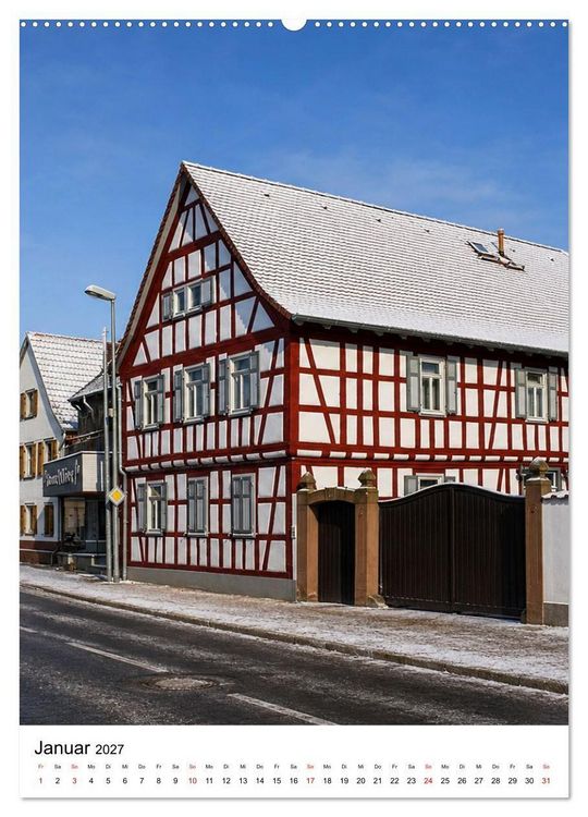 Produktbild: Trebur und die Deutsche Fachwerkstra&szlig;e (Wandkalender 2027 DIN A2 hoch), CALVENDO Monatskalender