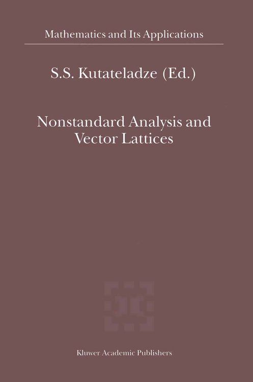 Produktbild: Nonstandard Analysis and Vector Lattices