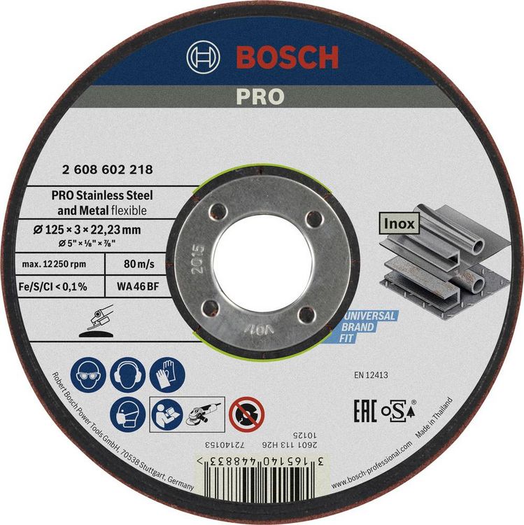 Produktbild: Bosch Accessories 2608602218 Schruppscheibe gerade 125mm 1 St. Stahl