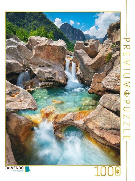 Produktbild: CALVENDO Puzzle Wasserfall in Albanien | 1000 Teile Lege-Gr&ouml;&szlig;e 64x48cm Foto-Puzzle f&uuml;r gl&uuml;ckliche Stunden
