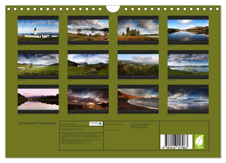 Produktbild: Schottische Panoramas (Wandkalender 2026 DIN A4 quer), CALVENDO Monatskalender