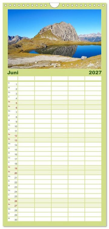 Produktbild: Familienplaner 2027 - Lechtaler Alpen mit 5 Spalten (Wandkalender, 21 x 45 cm) CALVENDO