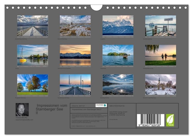 Produktbild: Impressionen vom Starnberger See II (Wandkalender 2026 DIN A4 quer), CALVENDO Monatskalender
