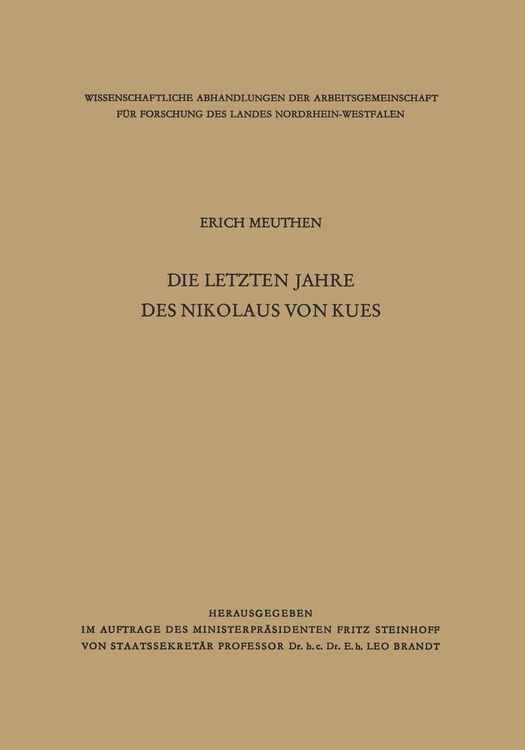 Produktbild: Die letzten Jahre des Nikolaus von Kues