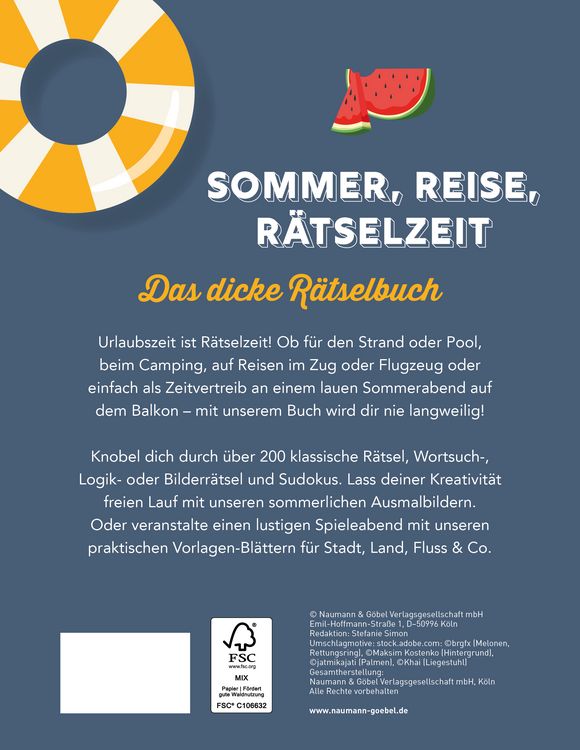 Produktbild: Sommer, Reise, R&auml;tselzeit - Das dicke R&auml;tselbuch