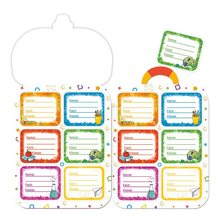 Produktbild: TR&Ouml;TSCH- Buch- und Heftsticker in Schulranzen-Form