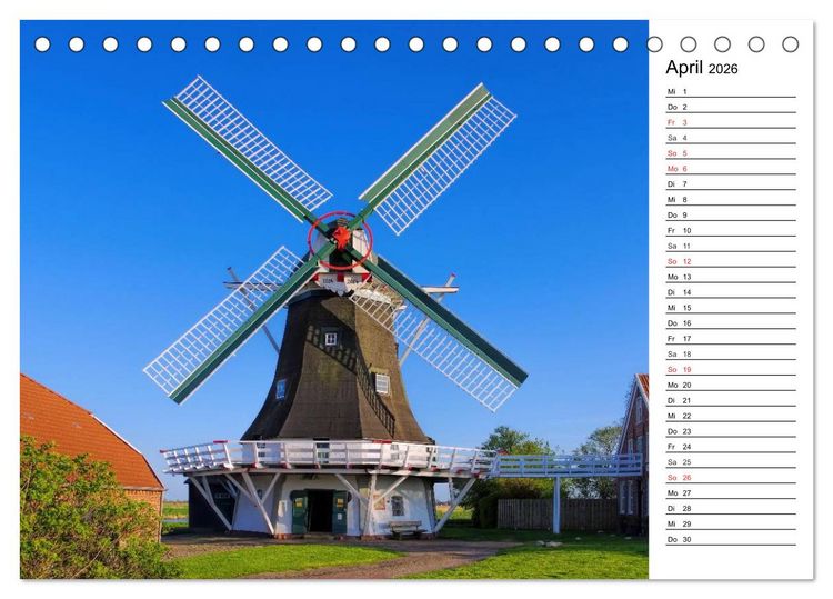 Produktbild: Neuharlingersiel - Ostfrieslands sch&ouml;nstes Hafenst&auml;dtchen (Tischkalender 2026 DIN A5 quer), CALVENDO Monatskalender