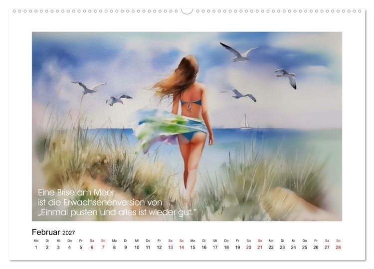 Produktbild: Meer, Strand und Wellen (Wandkalender 2027 DIN A2 quer), CALVENDO Monatskalender