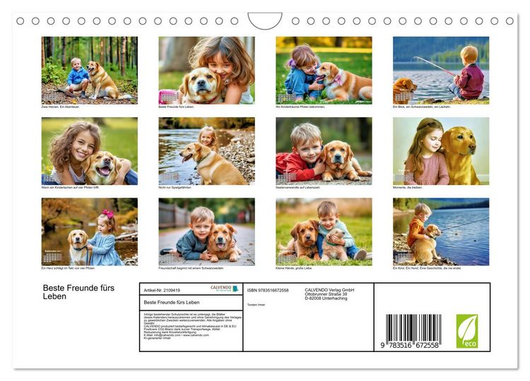 Produktbild: Beste Freunde f&uuml;rs Leben (Wandkalender 2026 DIN A4 quer), CALVENDO Monatskalender