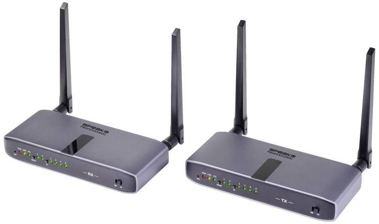 Produktbild: SpeaKa Professional SP-HWE-800 HDMI-Funk&uuml;bertragung (Set) 150 m 5 GHz 1920 x 1080 Pixel Sichere Funk&uuml;bertragung, durchgeschleifter HDMI-Ausgang