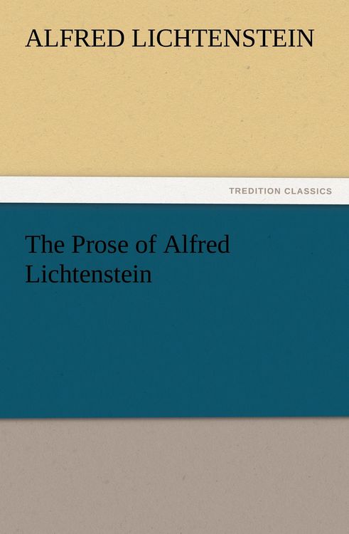 Produktbild: The Prose of Alfred Lichtenstein