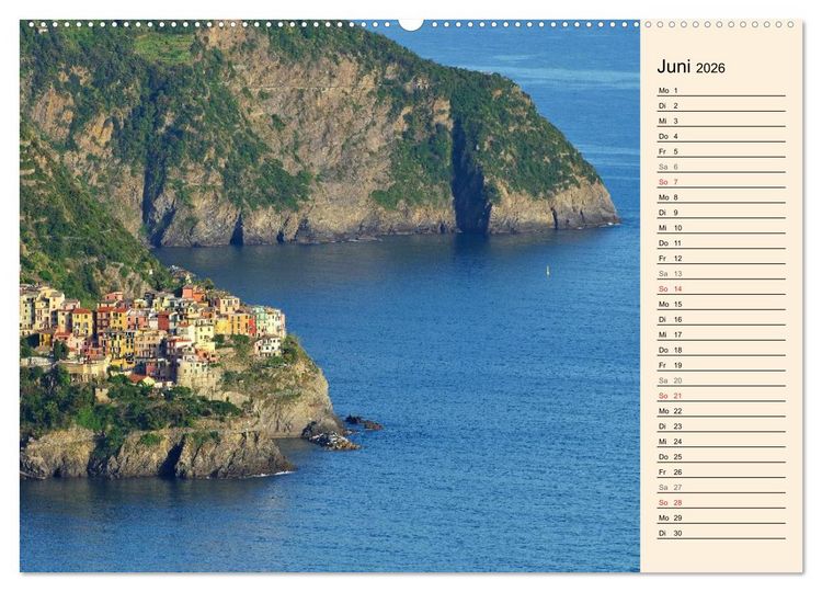 Produktbild: Cinque Terre - Malerische, vertr&auml;umte D&ouml;rfer an der ligurischen K&uuml;ste (Wandkalender 2026 DIN A2 quer), CALVENDO Monatskalender