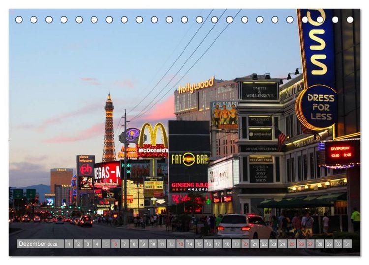 Produktbild: Las Vegas - Nevada (Tischkalender 2026 DIN A5 quer), CALVENDO Monatskalender