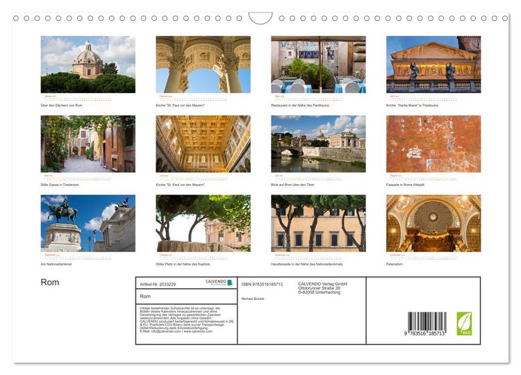 Produktbild: Rom (Wandkalender 2026 DIN A3 quer), CALVENDO Monatskalender