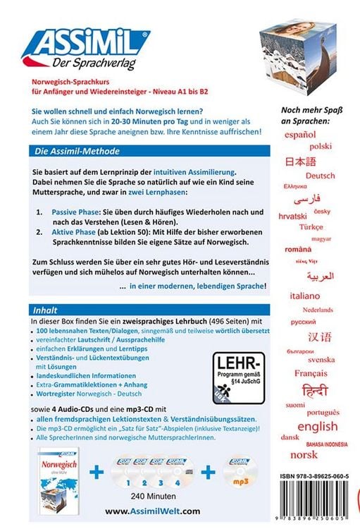 Produktbild: ASSiMiL Norwegisch ohne M&uuml;he - Audio-Plus-Sprachkurs - Niveau A1-B2