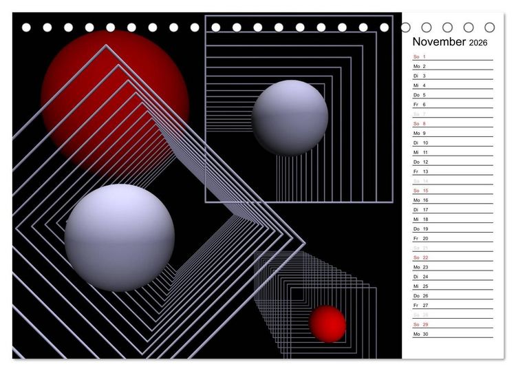 Produktbild: Mit Geometrie durch das Jahr (Tischkalender 2026 DIN A5 quer), CALVENDO Monatskalender